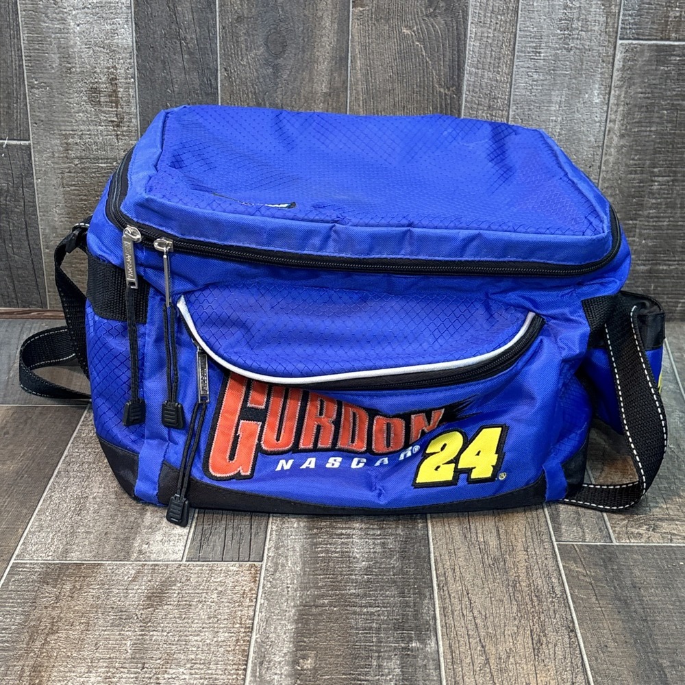 Jeff Gordon #24 NASCAR Blue‎ Insulated Lunch Bag Cooler Vintage Racing Fan